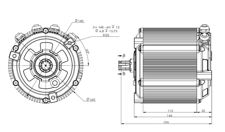 Mid Drive Motor Kit 72V 5000W - SiAECOSYS D133A-65 5000W 72V Mid Drive