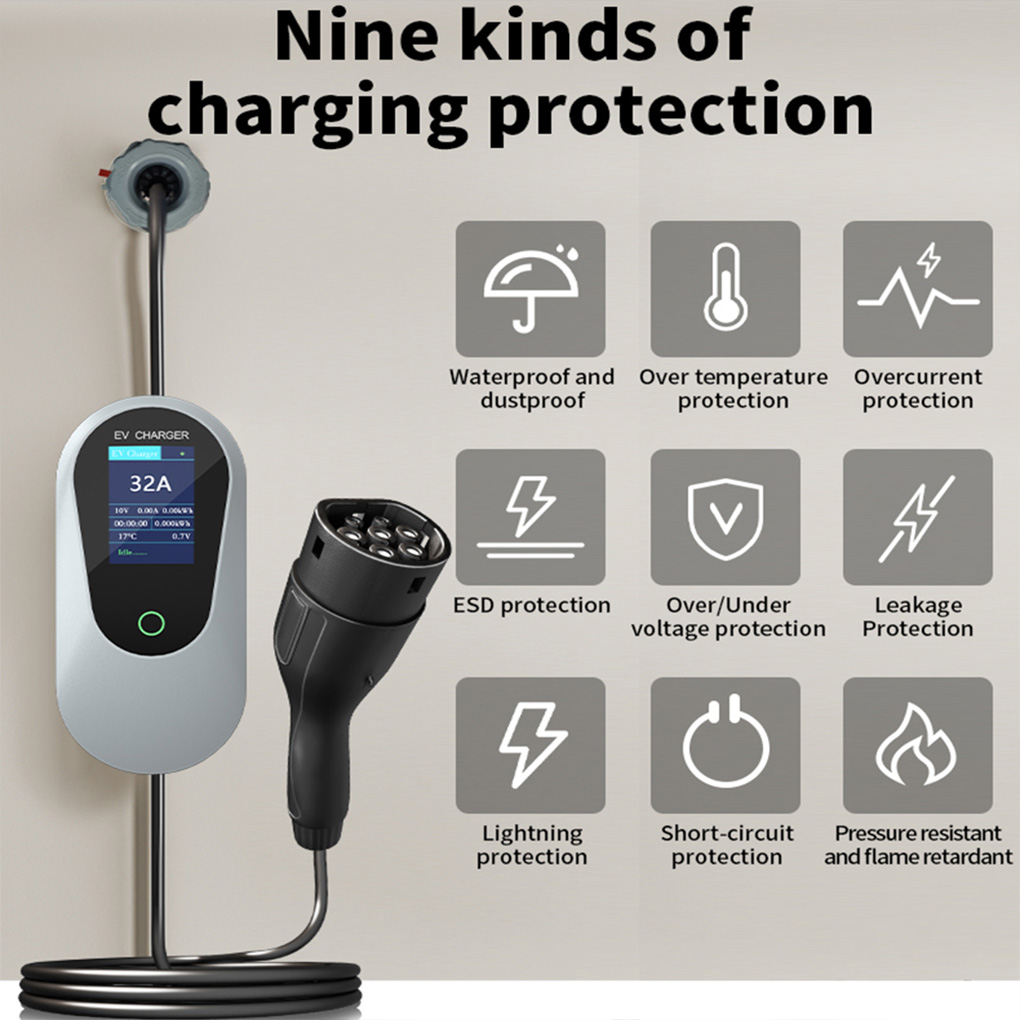 Ev Charger Type 2 22Kw 32A 3 Phase - Type-2 Portable EV Charger 22KW 32A