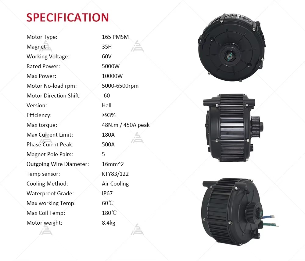 QS165 V2 5000W 72V Mid Drive M - огляд і ціна Mid Drive Motor Kit 72V 5000W