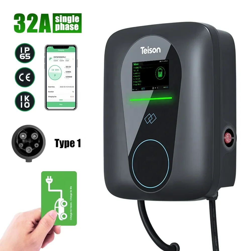 Teison 7kw 32A AC Wallbox Char - огляд і ціна J1772 Evse 32A Level 2 Charger