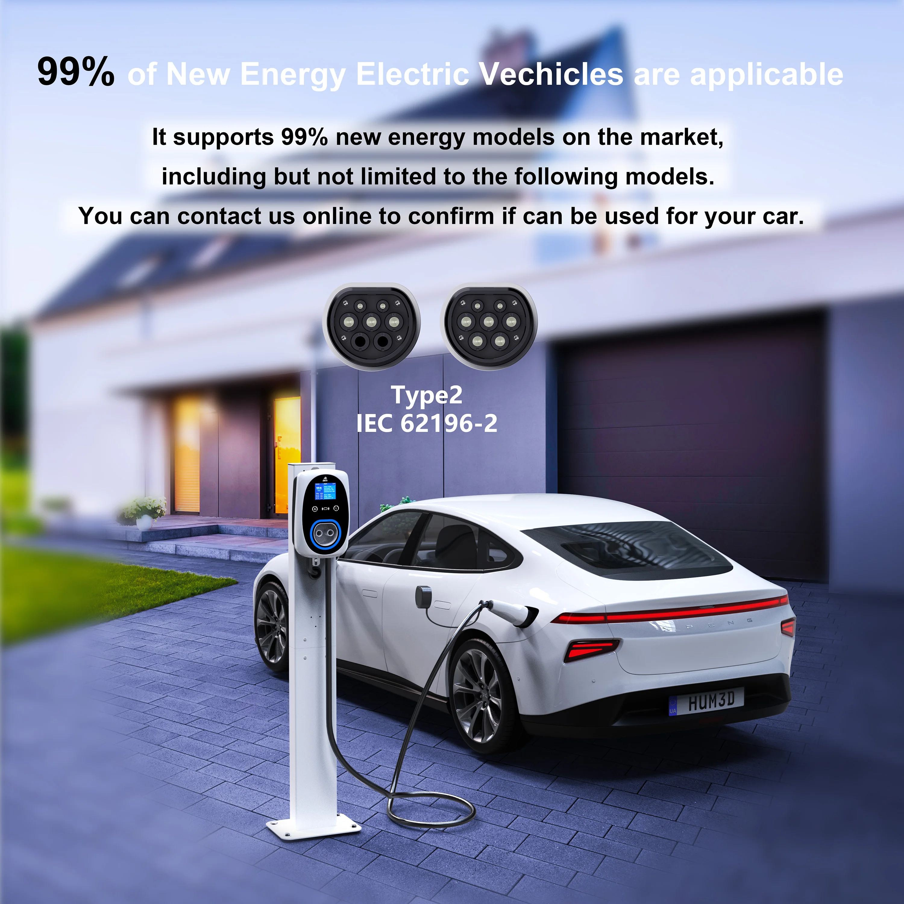 GWUYU EV Charger 32A 7.6KW EVS - огляд і ціна Ev Charger Type 2 22Kw 32A 3 Phase