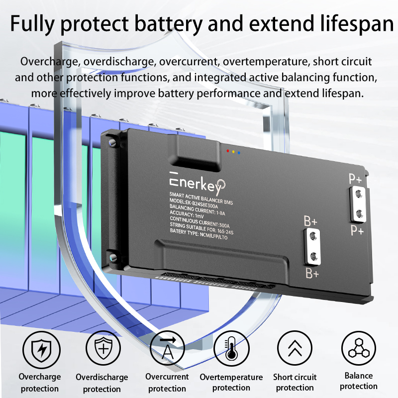 Enerkey Smart BMS 16S-24S 200A - огляд і ціна Smart Bms 24S 200A Bluetooth Lifepo4