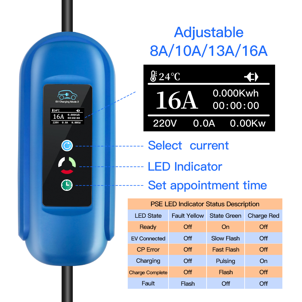 Kolanky EV Charger 16A 11KW Ty - огляд і ціна Type 2 Portable Ev Charger 11Kw Cee
