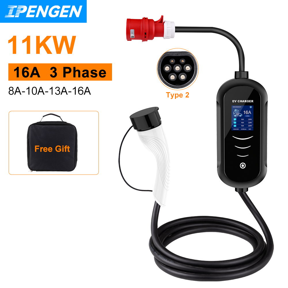 IPENGEN 11KW 16A 3 Phase EV Po - огляд і ціна Type 2 Portable Ev Charger 11Kw Cee