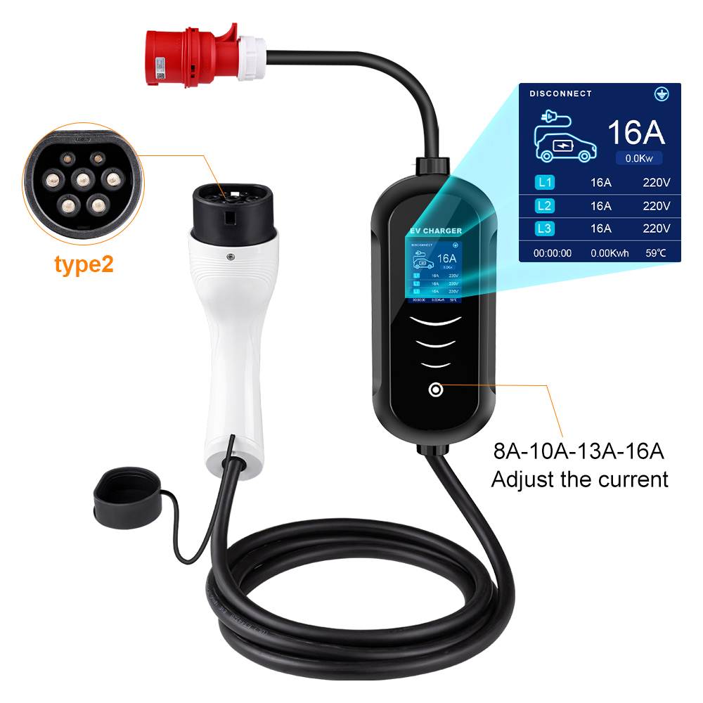 IPENGEN 11KW 16A 3 Phase EV Po - огляд і ціна Type 2 Portable Ev Charger 11Kw Cee
