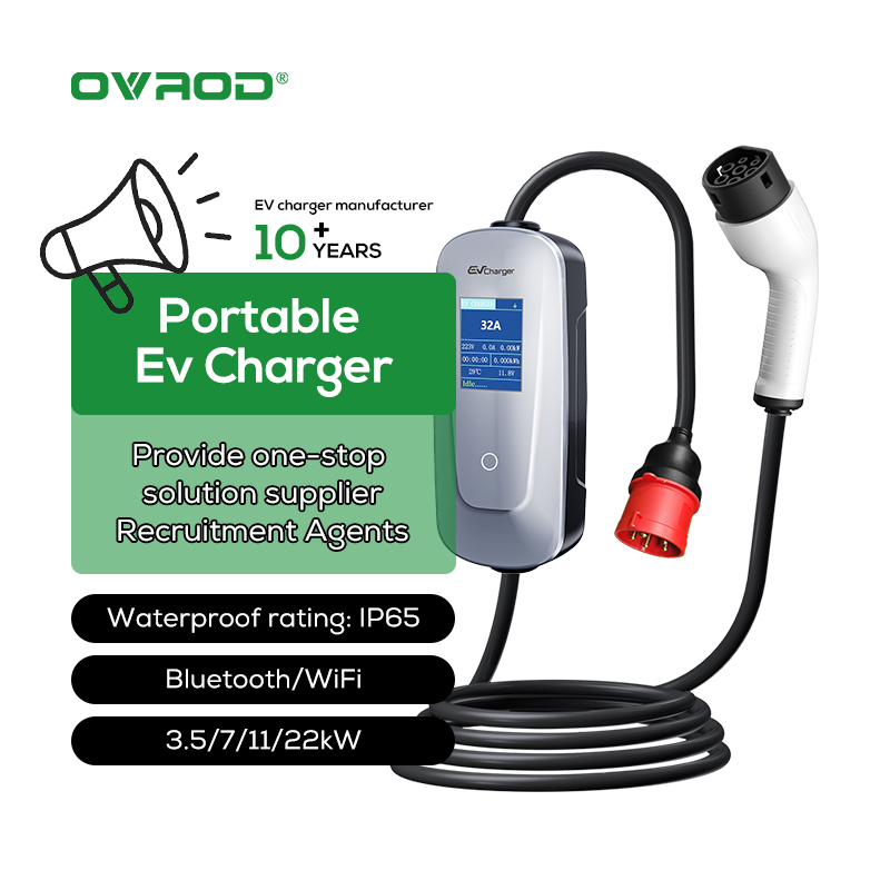 Ovrod Electric Car 16a Mode 2  - огляд і ціна Type 2 Portable Ev Charger 11Kw Cee