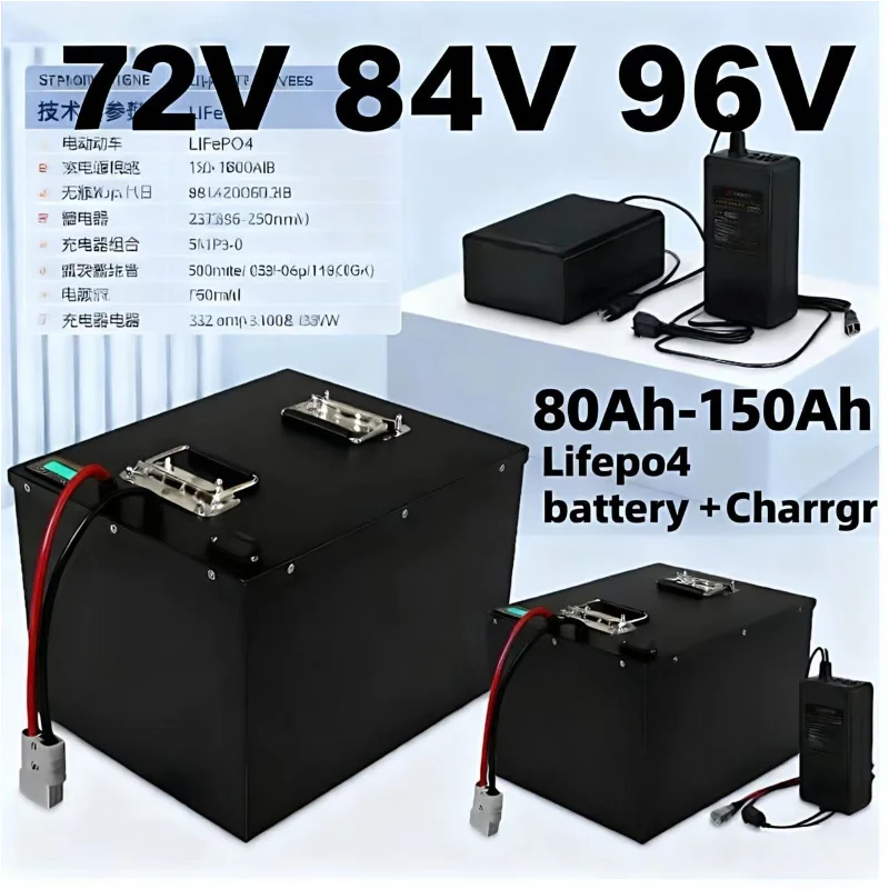 LIFEPO4 Battery Pack with BMS  - огляд і ціна Lifepo4 72V 100Ah Battery Pack Ev